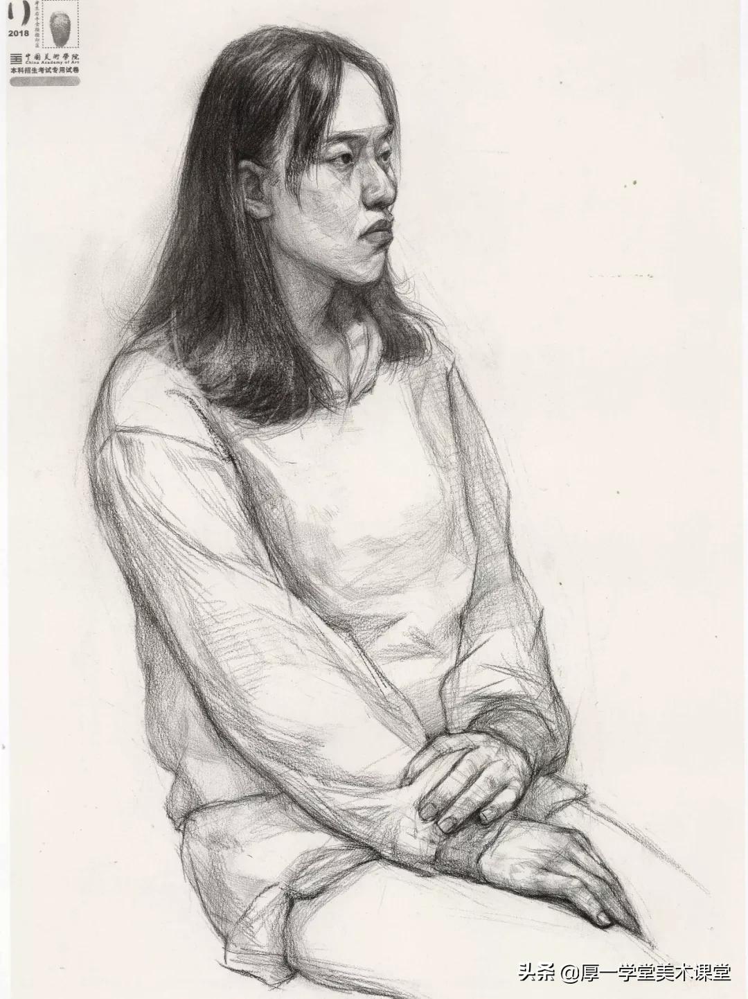 中国美院高分卷2020素描试卷,中国美院素描作品欣赏