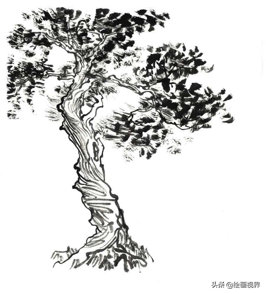 中国画零基础入门技巧,中国画传统画树技法