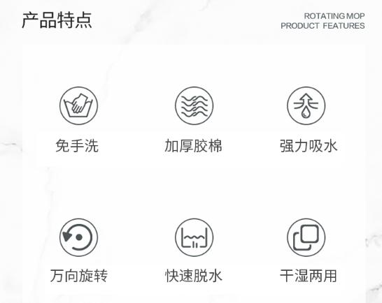 自拧水拖把免手洗懒人拖地神器,自动拧水拖把可拆卸