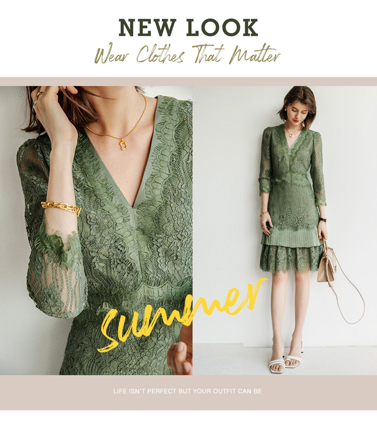 法式古着的细腻,工艺感爆棚的仲夏女神蕾丝裙