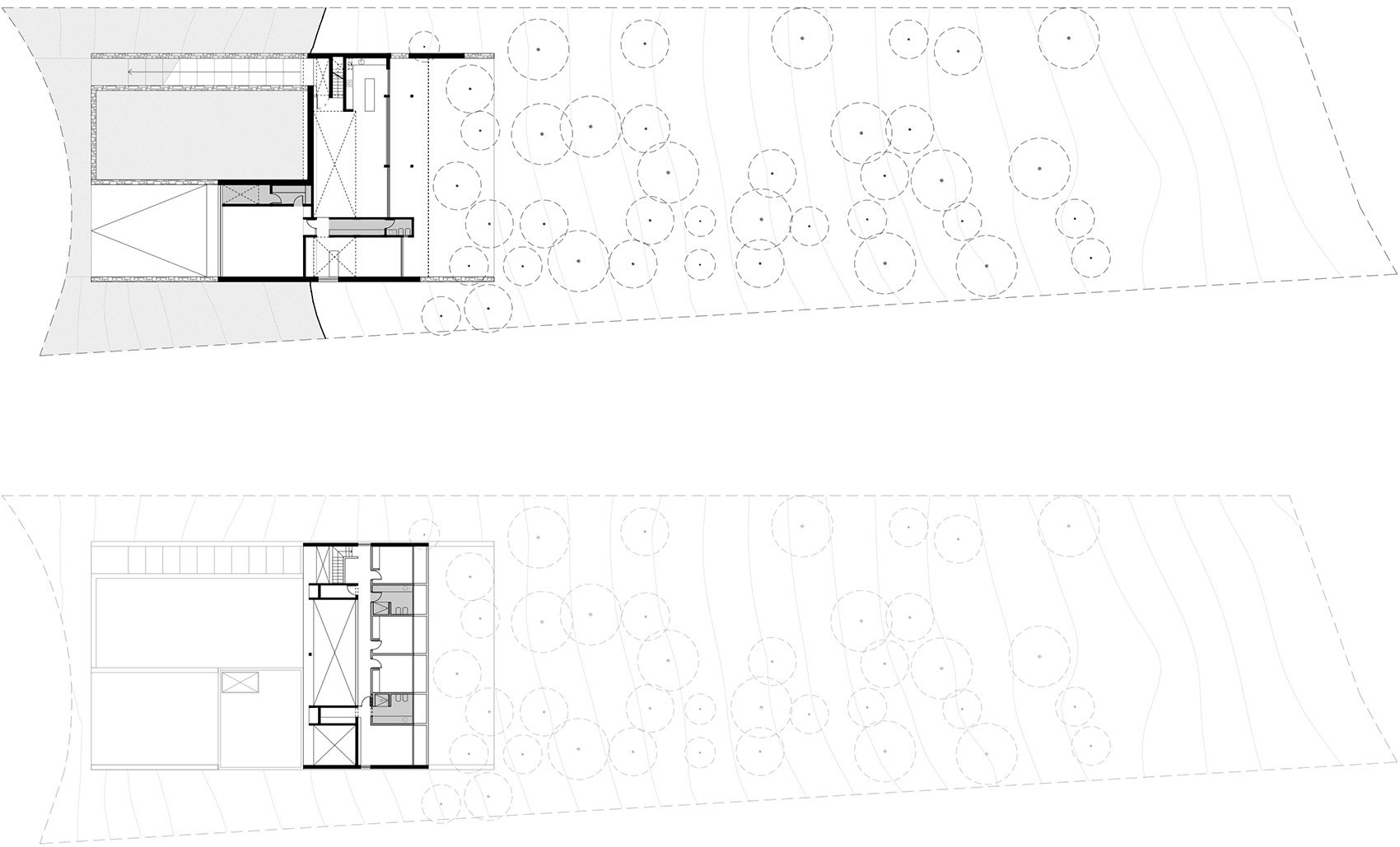 顺应场地高差，面向湖景：这个住宅看起来旧旧的，内部却光影斑驳