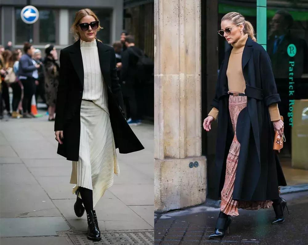 裙摆大衣怎么穿好看,大衣里面的裙子怎么穿