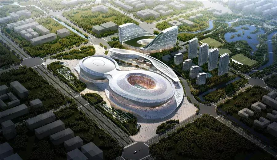 6万多席位的足球场,成都凤凰山足球场建造