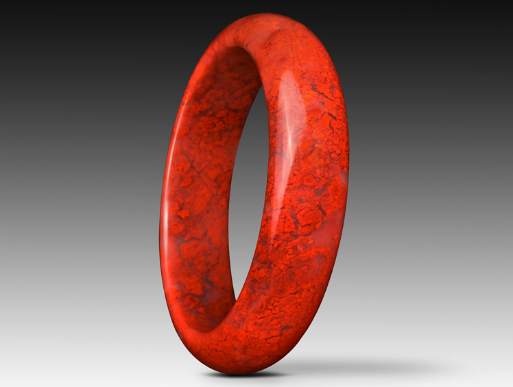 桂林鸡血玉手镯欣赏,天然玉石桂林鸡血玉鉴定