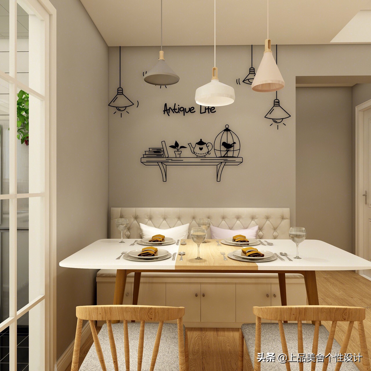 餐厅七字型卡座设计,高级感的餐厅卡座设计