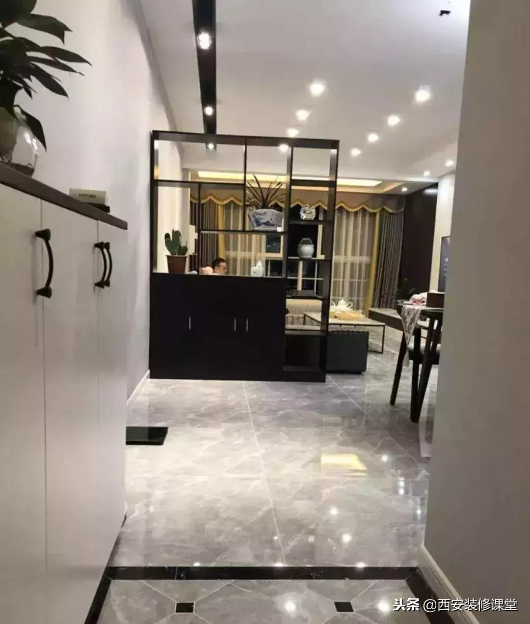 进门餐厅屏风隔断效果图轻奢,进门正对卫生间屏风隔断效果图