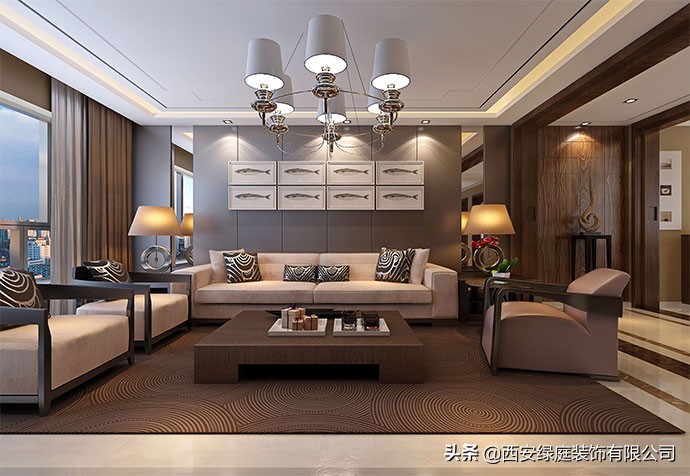 西安二手房翻新设计装饰画推荐,装修房子效果图现代简约的墙壁画