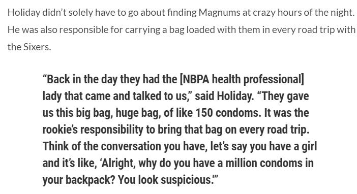 霍勒迪避孕套,霍勒迪nba