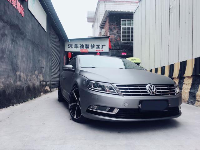 大众cc车身改色贴膜案例图,老款cc改银灰