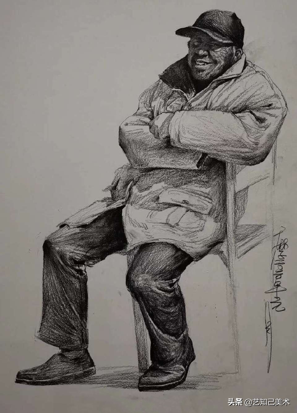 速写人物写生照片坐姿,速写人物老人坐姿范画