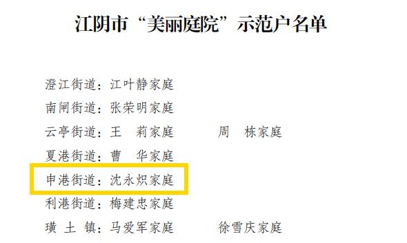羡慕!快来看看江阴申港街道这些“美丽”榜样
