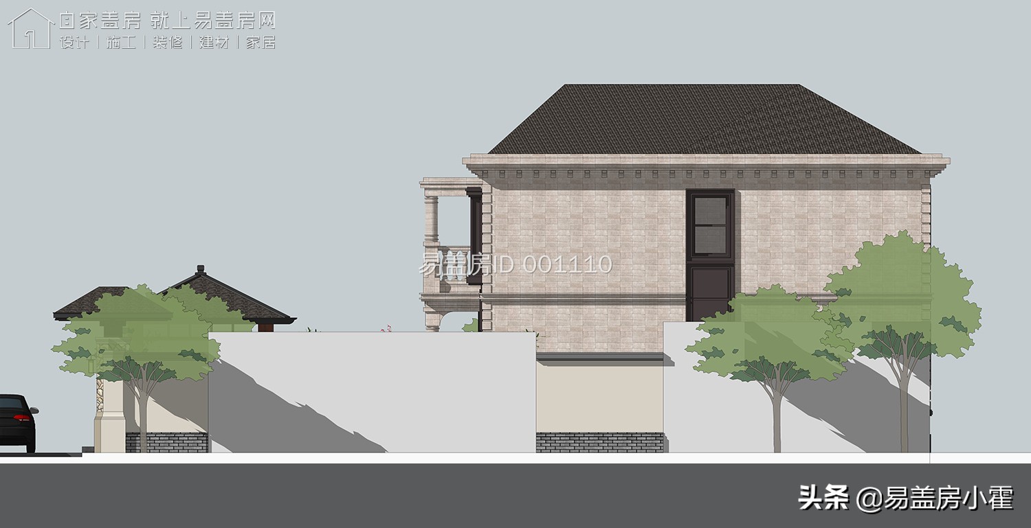 农村自建房2层欧式别墅设计,面宽10米欧式风格二层小别墅