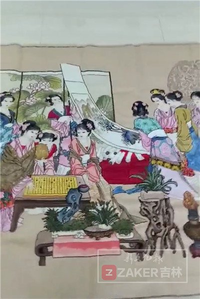 十字绣琴棋书画绣好的效果图,琴棋书画3.8米十字绣自己绣