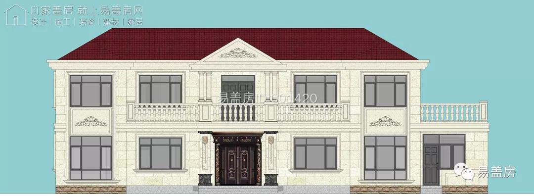 80平米经典欧式二层小别墅设计图,13.6米面宽带小院的欧式二层别墅