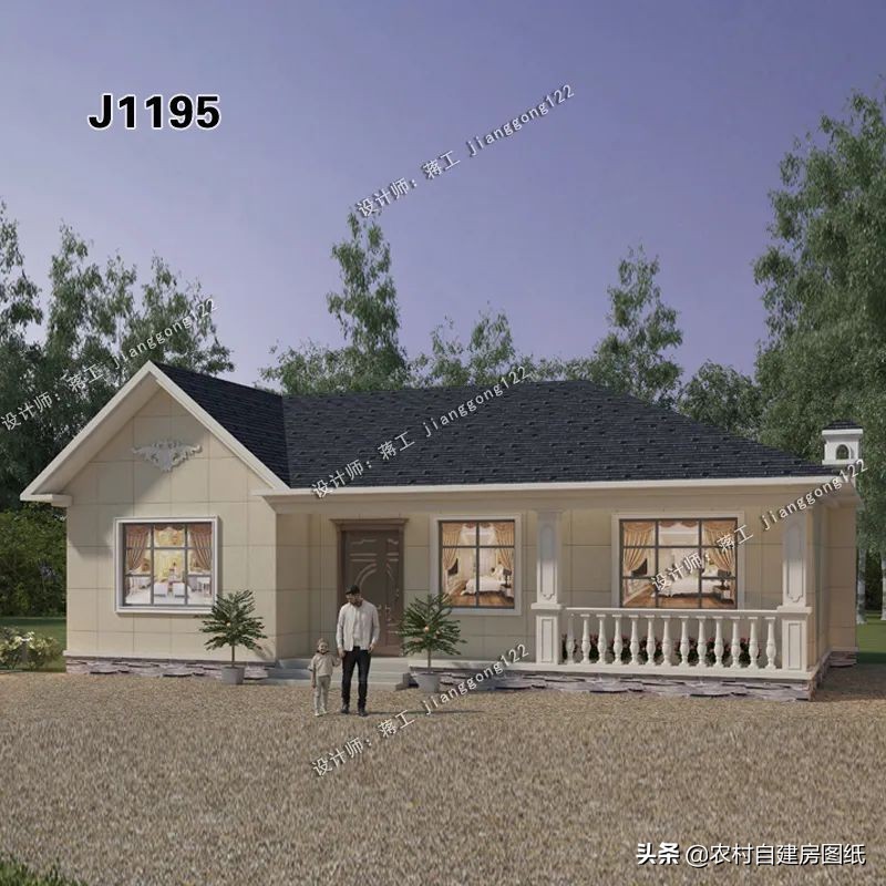 带土炕一层养老房设计图,10万以下一层自建房带火炕三间