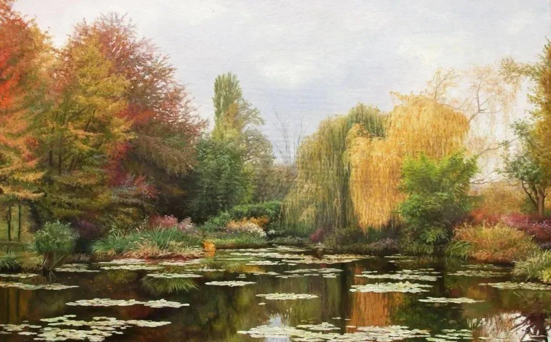 世界著名大师花卉油画,油画漂亮风景画