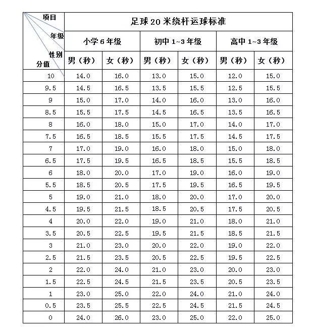 小学生体育测试达标标准,杭州小学生体测项目及评价标准