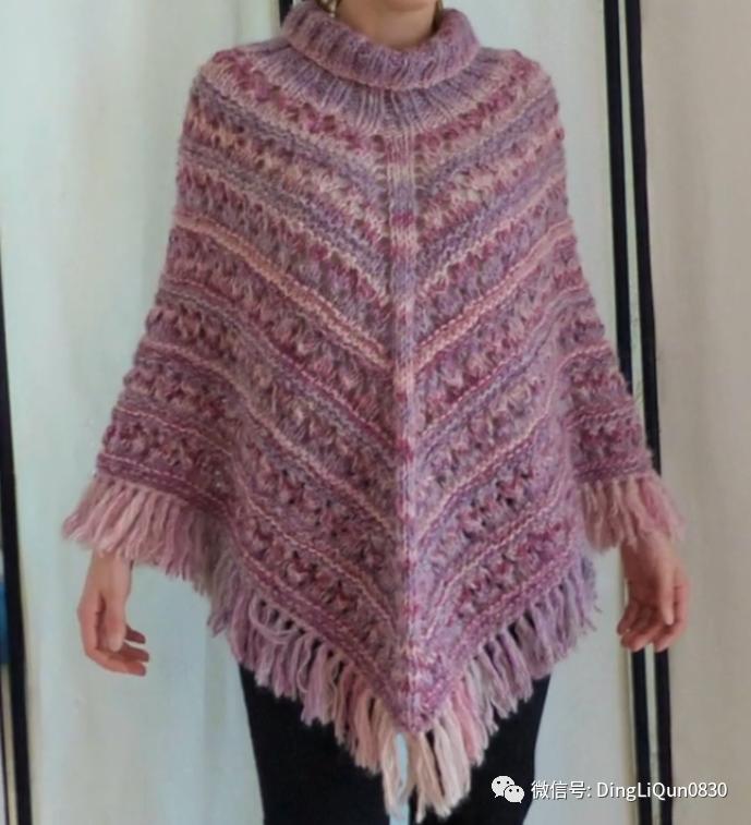 斗篷披肩钩花图样,针织披肩花样图片大全