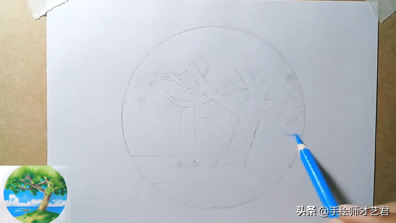 彩铅怎么画风景画简单又好看,山水风景画彩铅绘画简单步骤教程