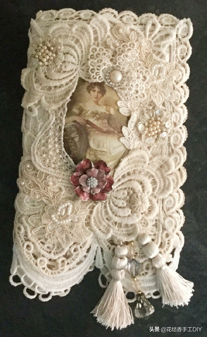 自制手帐本蕾丝花边,自制复古手帐蕾丝花边教程