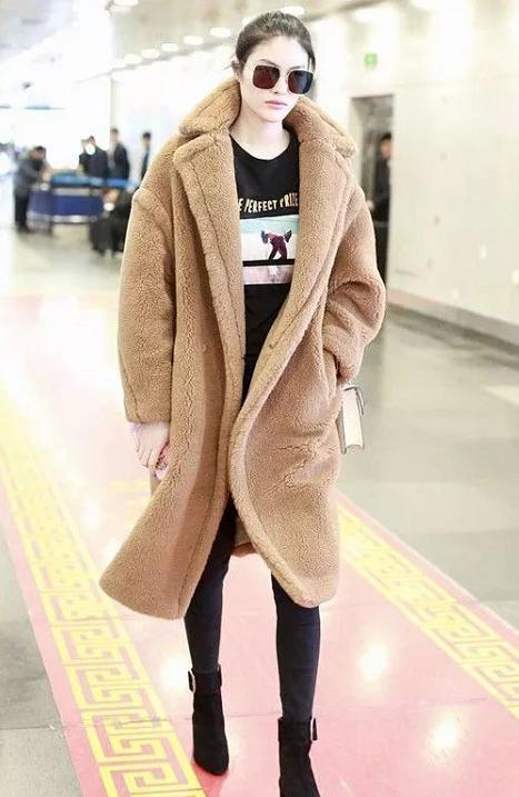 网红穿的泰迪熊大衣,泰迪大衣明星同款杨幂