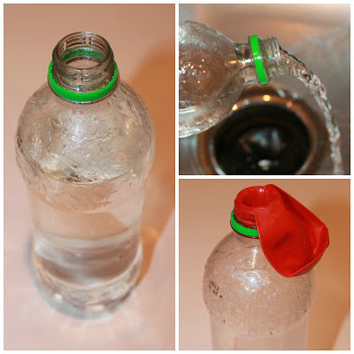 气球套瓶子科学小实验,用塑料瓶和气球变废为宝做成玩具