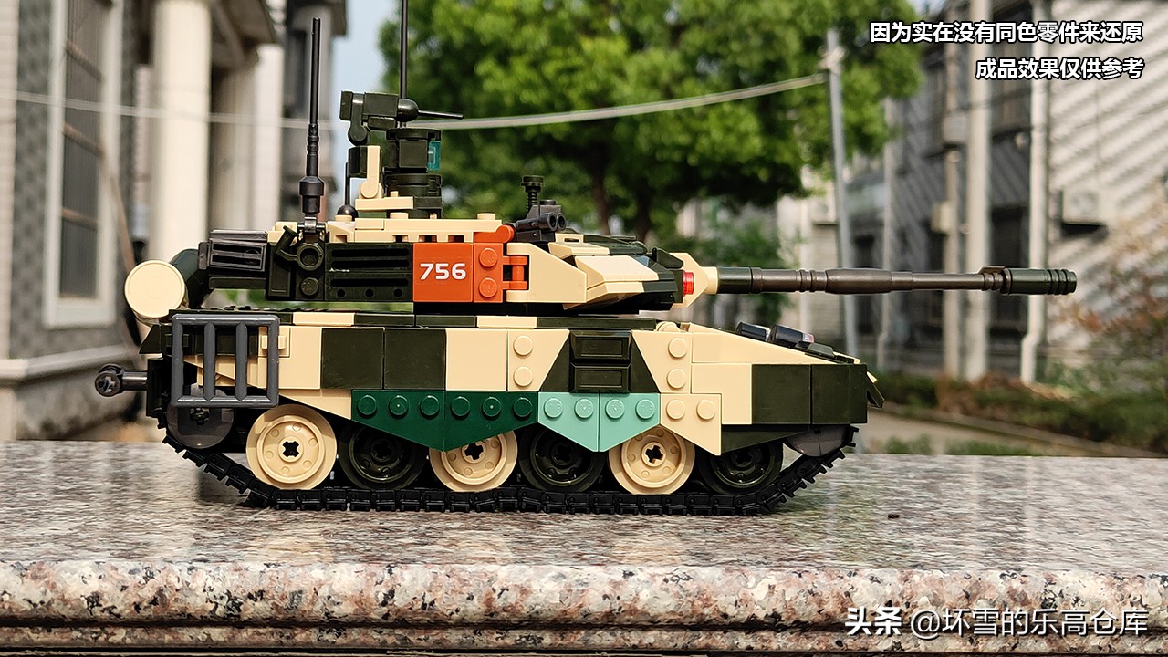 积木t90坦克带悬挂的,启蒙坦克积木虎式t90