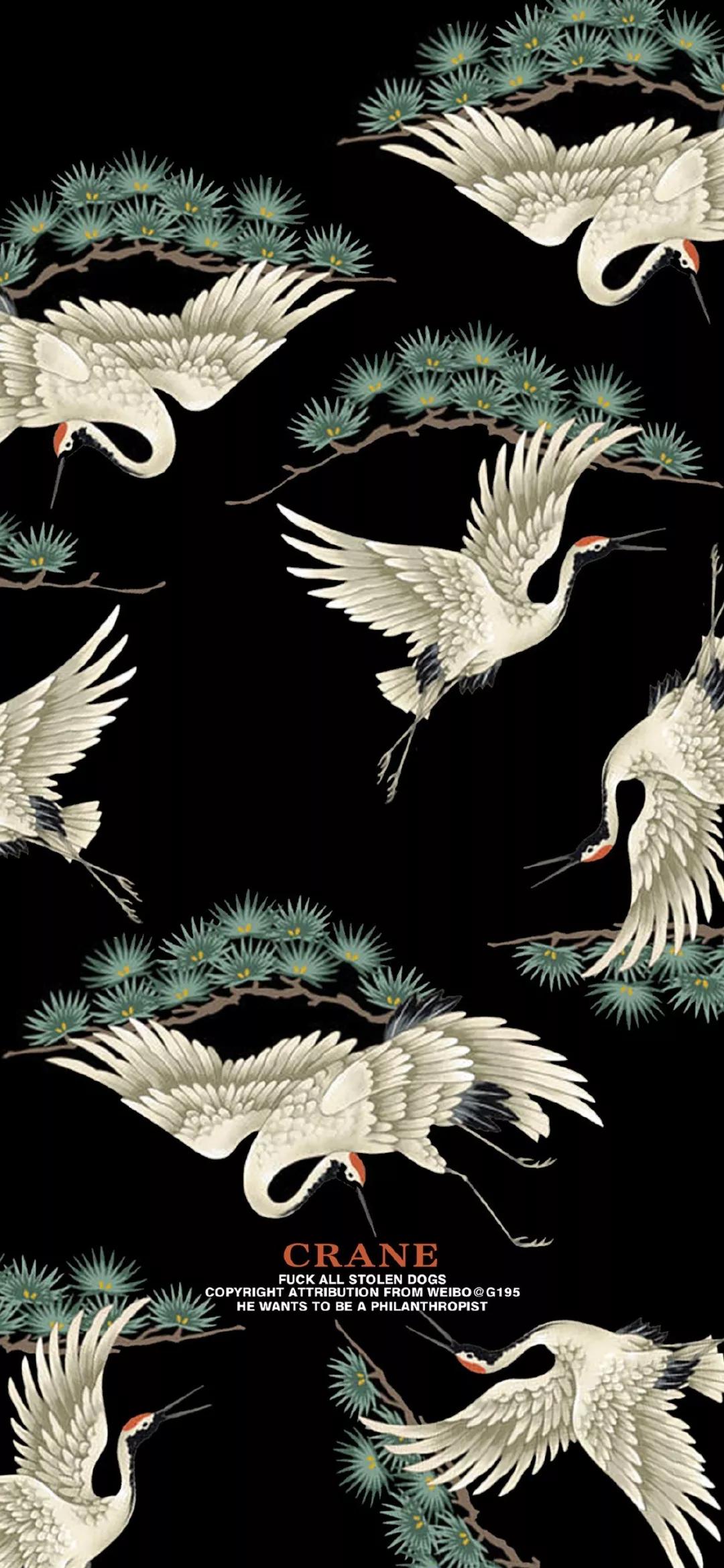 中国元素中国风壁纸横图仙鹤,超高清古风仙鹤壁纸