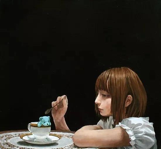 油画日系动漫,油画里的唯美少女