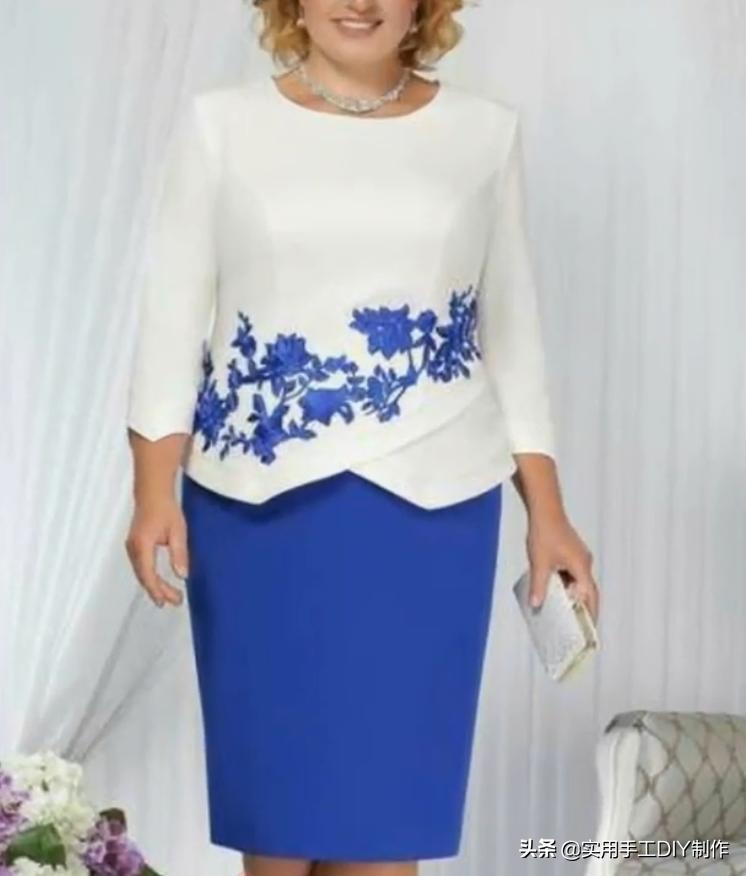 布艺背心套裙,妈妈装40-50岁洋气时髦新款套裙