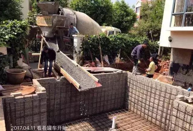 庭院锦鲤鱼池过滤改造,小院锦鲤鱼池建造过程