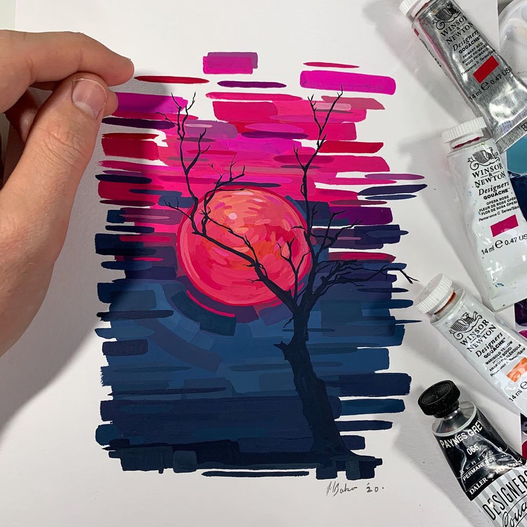 手绘高档风景油画的方法和步骤,江南画风景手绘