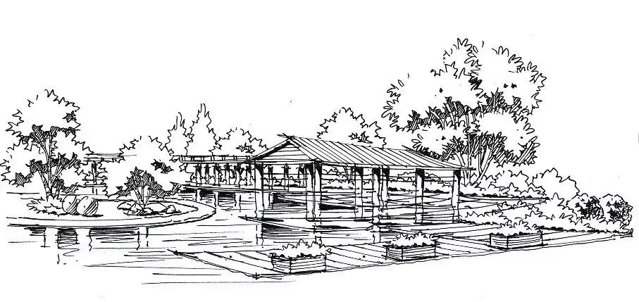 手绘效果图设计详解,干货五幅景观手绘效果图步骤图解