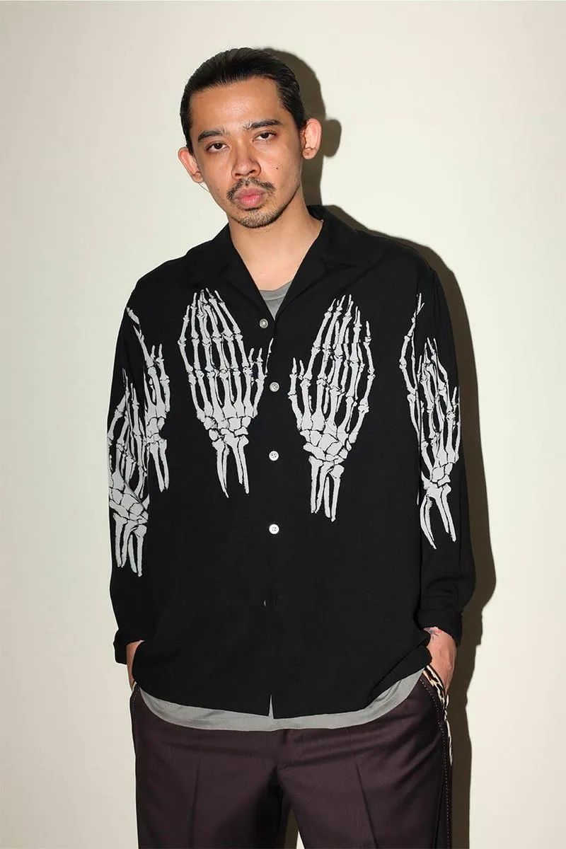 日系复古长袖衬衫,复古绣花领长袖