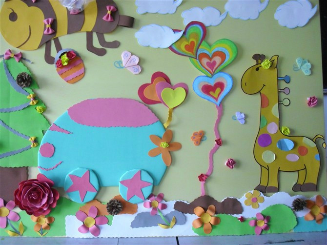 幼儿园墙面环创风格小清新,幼儿园环创可爱墙面布置简单大气