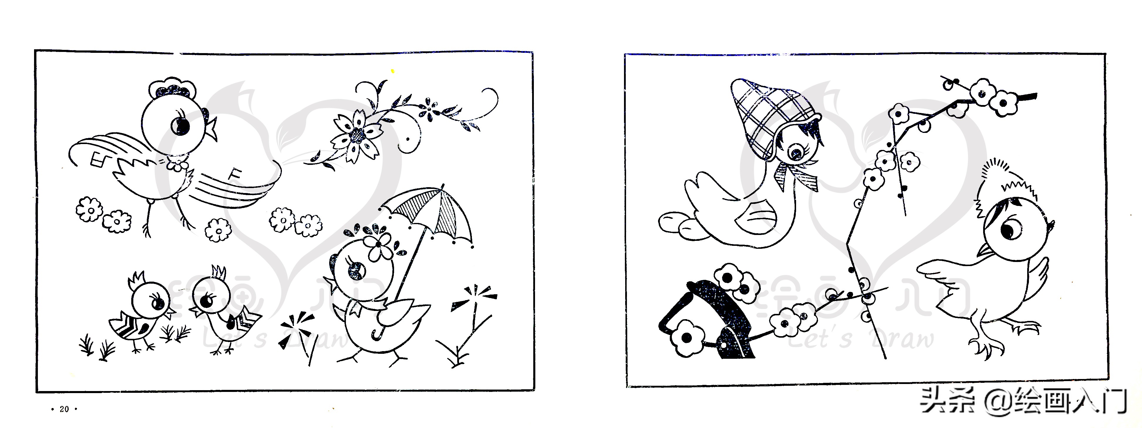 刺绣花边简笔画,100幅创意简笔画