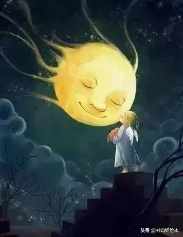 中秋与月亮绘本故事图片,中秋节的晚上我想对月亮许愿绘本