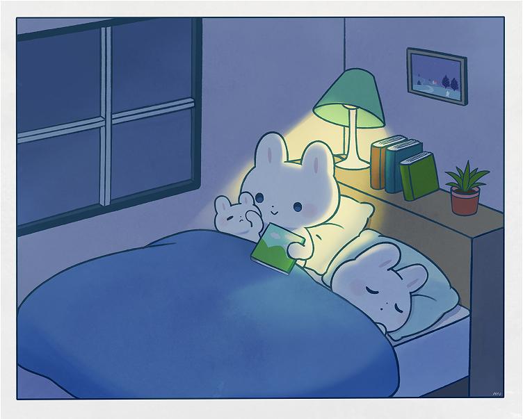 类似于粉兔兔的插画,兔耳少女插画日本