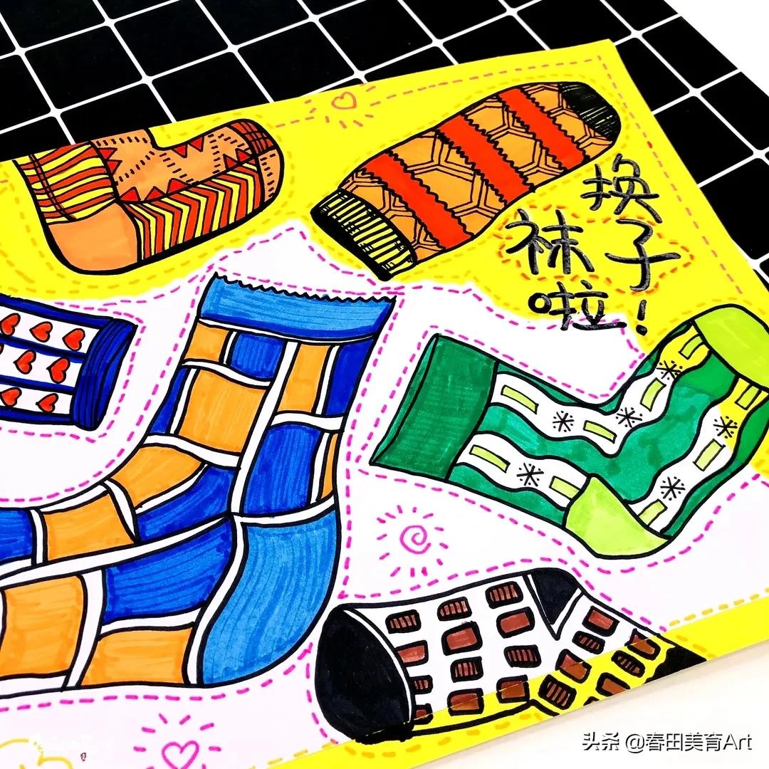 儿童美术袜子教案,创意美术5-6岁课程袜子