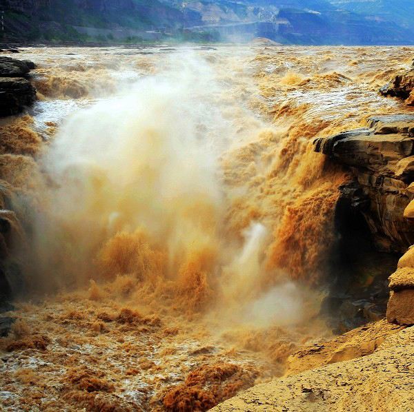 黄河震撼瀑布,黄河口最大瀑布