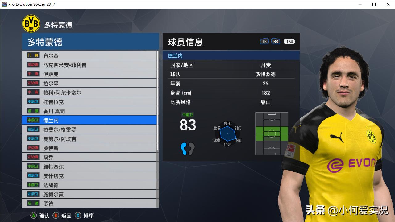 实况足球2017脸型更新,实况足球2017好用的球员