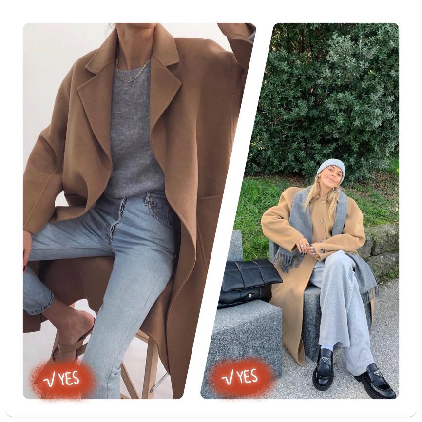 驼色大衣的10种经典穿法,驼色大衣穿搭减龄街拍