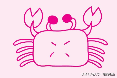 儿童画画教程3-6岁简笔画螃蟹,孤独的小螃蟹简笔画二年级