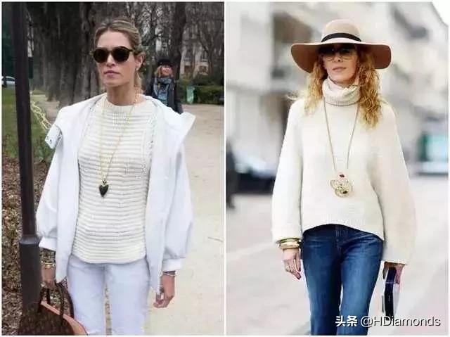 适合女生戴的毛衣链,毛衣链高级感叠戴