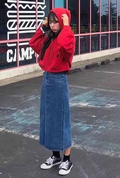 韩系短款双拉链卫衣穿搭,冬季韩系卫衣穿搭套装