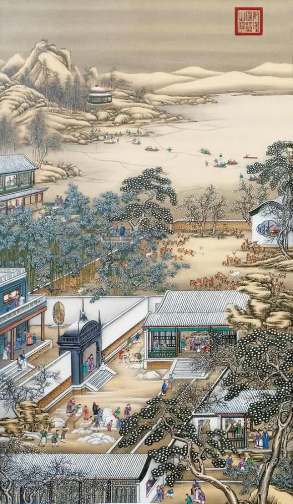 郎世宁雍正十二月行乐图价格,郎世宁雍正十二月行乐图长卷欣赏