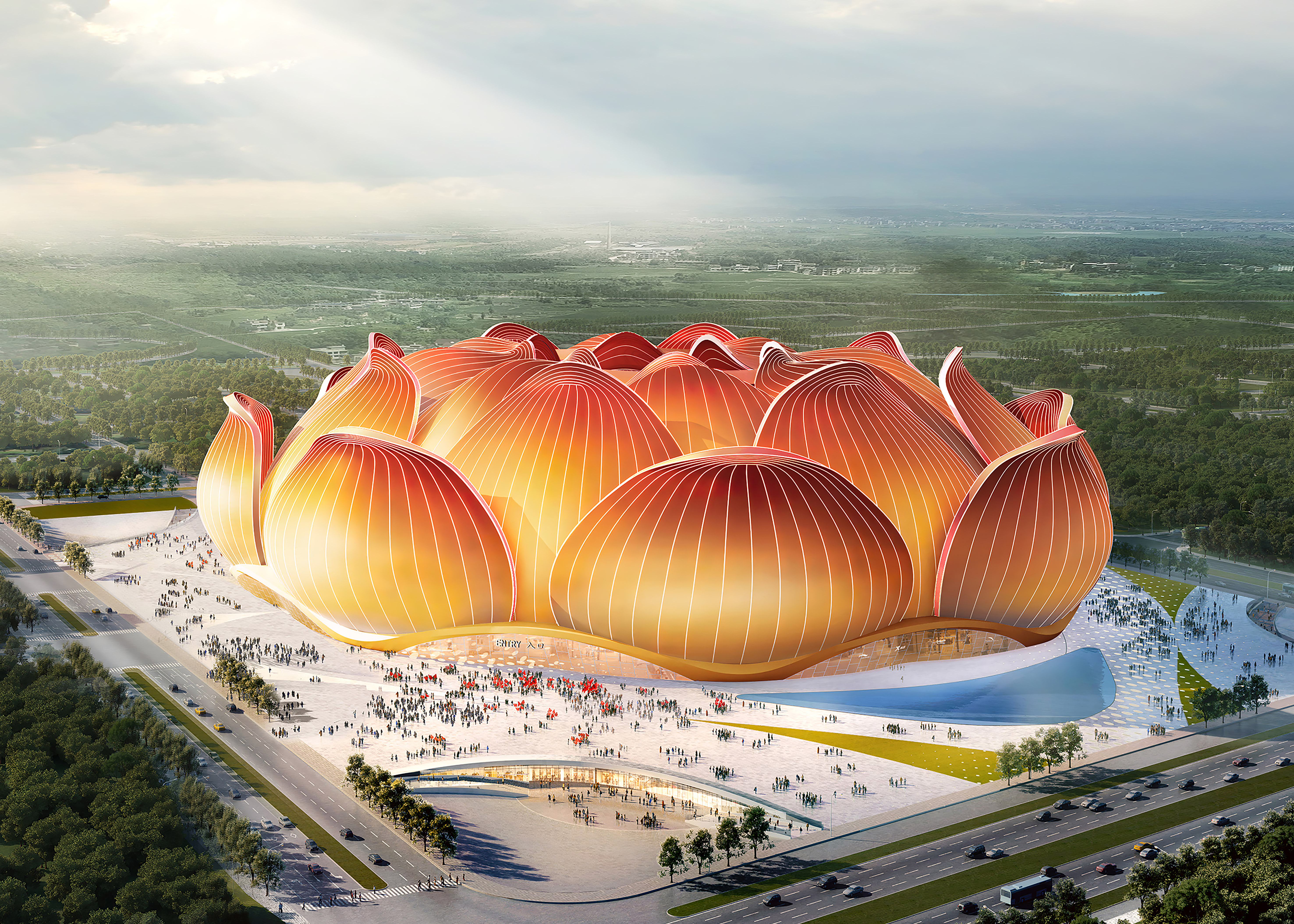 恒大新球场上中国风,恒大中国风足球场图片