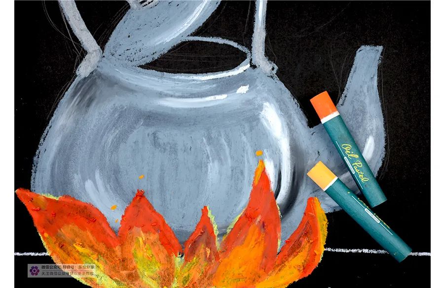 水溶油画棒儿童画简单又漂亮,初学儿童画油画棒图片