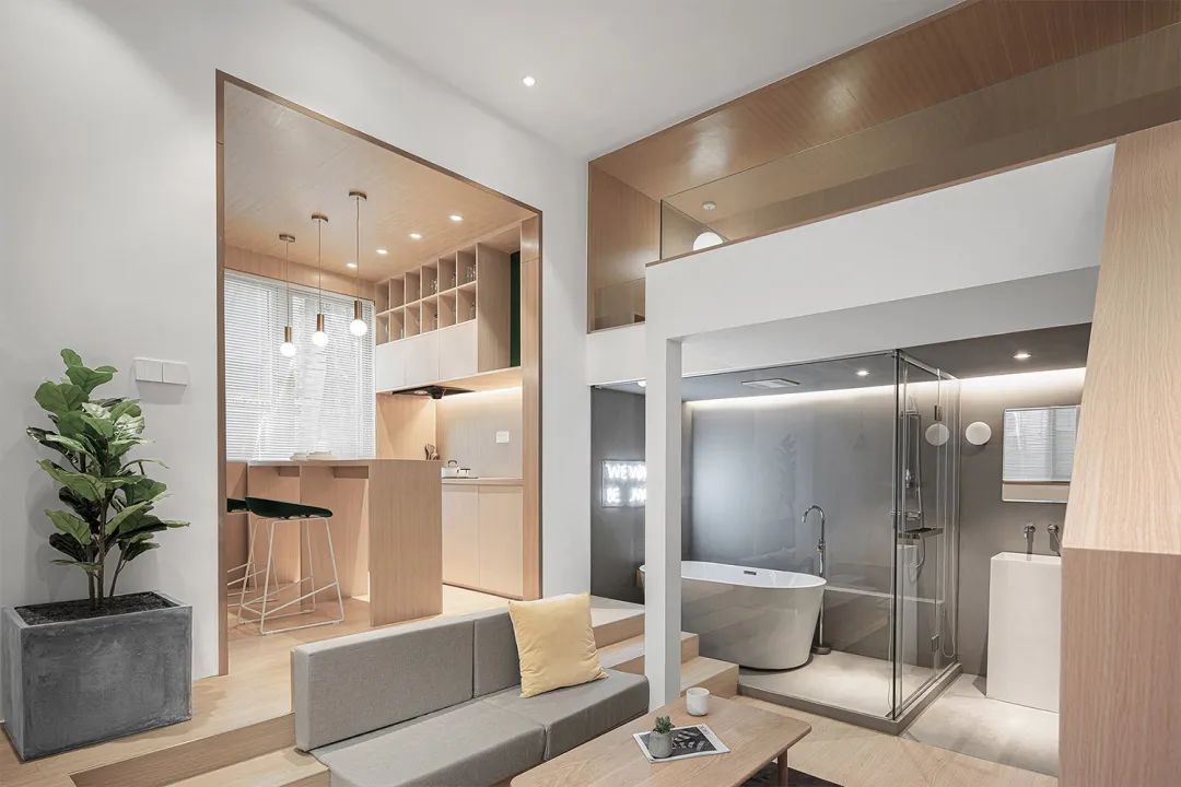 小户型客厅挑高如何利用空间,挑高空间商住两用