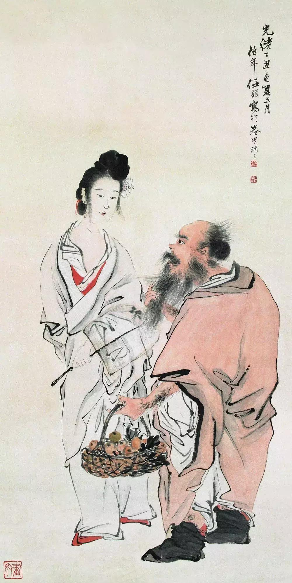 任伯年人物写意画 (任伯年人物白描图)